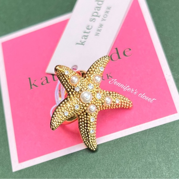 NWT ♠️ Kate Spade Pearl & Stone Starfish Sz 7 - Picture 4 of 6
